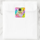 Dank Business QRCode Logo Wereld Aarde Holografisc Vierkante Sticker (Tas)