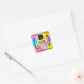 Dank Business QRCode Logo Wereld Aarde Holografisc Vierkante Sticker (Envelop)