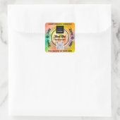 Dank Business QRCode Logo Wereld Aarde Holografisc Vierkante Sticker (Tas)