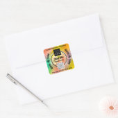Dank Business QRCode Logo Wereld Aarde Holografisc Vierkante Sticker (Envelop)