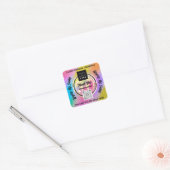 Dank Business QRCode Logo World Earth Glitter Vierkante Sticker (Envelop)