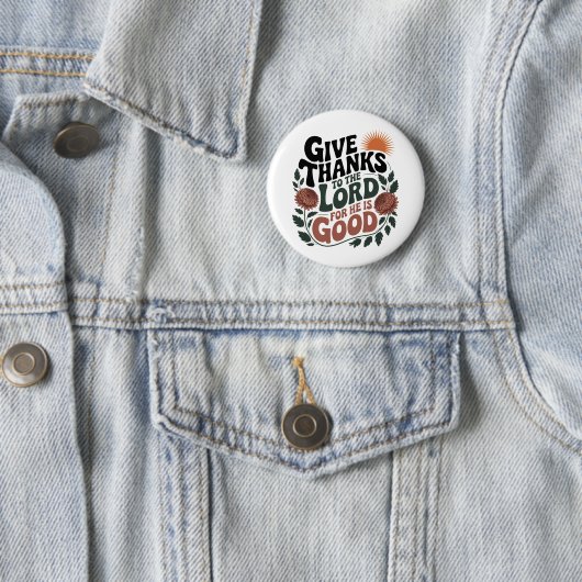 Dank - Christelijk Ronde Button 5,7 Cm (In situ)