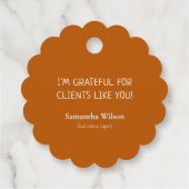 Dank Client Thanksgiving | Elegante Herfst Bedankjes Labels (Achterkant)