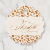 Dank Client Thanksgiving | Elegante Herfst Bedankjes Labels (Voorkant)