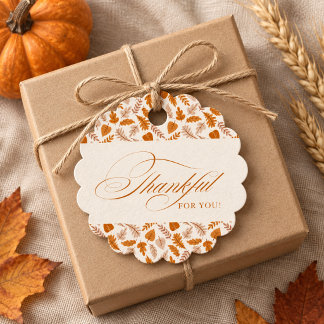 Dank Client Thanksgiving | Elegante Herfst Bedankjes Labels