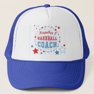 Dank Coach All-Stars Honkbal, Rood, Blauwe Strepen Trucker Pet