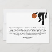 Dank coach basketbalspeler silhouet kaart (Achterkant)