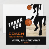 Dank coach basketbalspeler silhouet kaart (Voorkant / Achterkant)