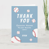 Dank Coach Blue Honkbal Speler Kaart (Voorkant)