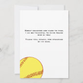 Dank coach gele softbal fotokaart bedankkaart (Achterkant)