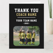 Dank coach grote kaart met teamnaam foto (Voorkant)