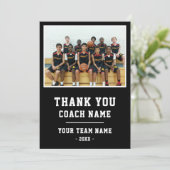 Dank Coach Kaart Teamnaam Foto (Staand voorkant)
