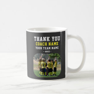 Dank coach met teamnaam foto koffiemok