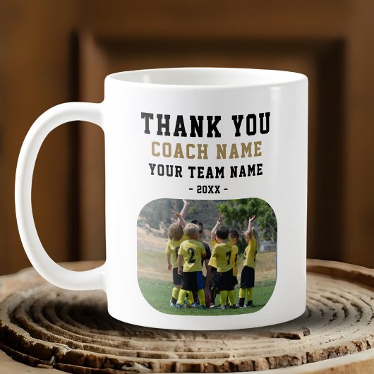 Dank coach met teamnaam foto koffiemok