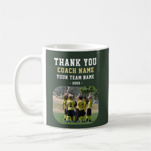 Dank coach met teamnaam foto koffiemok