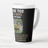Dank coach met teamnaam foto latte mok (Rechterhoek)