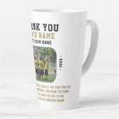 Dank coach met teamnaam foto latte mok (Rechterhoek)
