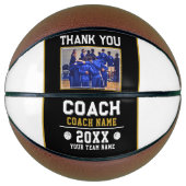 Dank coach teamfoto signeren basketbal (Voorkant)