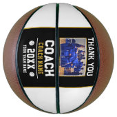 Dank coach teamfoto signeren basketbal (Verticaal)