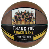 Dank coach teamnaam en foto basketbal (Voorkant)