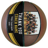 Dank coach teamnaam en foto basketbal (Verticaal)