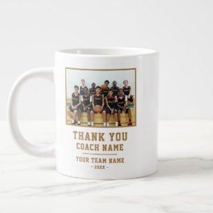 Dank coach teamnaam foto grote koffiekop