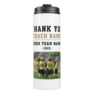Dank coach Teamnaam foto Thermosbeker