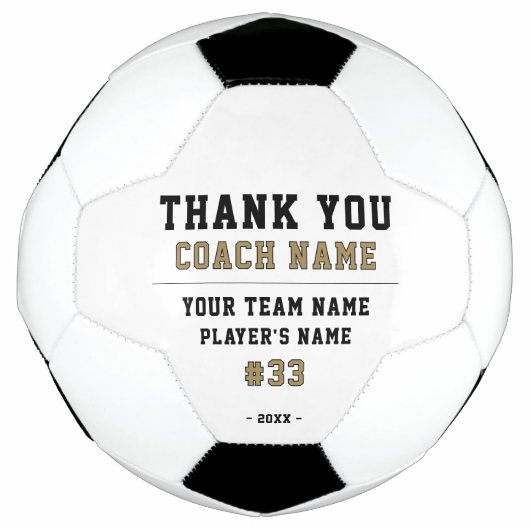 Dank coach teamnaam nummer voetbal (Voorkant)