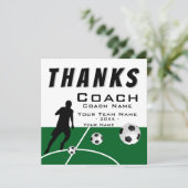 Dank coach voetbalspeler extra groot bedankkaart (Staand voorkant)
