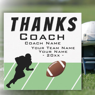 Dank coach voetbalspeler extra groot  bedankkaart