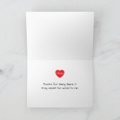 Dank dat je er bent Heart Minimalistische Notitie Bedankkaart (Binnen)