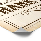  DANK DAT U Afdrukken ondertekent Poster (Hoek)