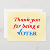 Dank dat u heeft gestemd briefkaart (Voorkant / Achterkant)