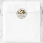 Dank dat u met ons mee hebt gevierd — Bloemring Bo Ronde Sticker (Tas)