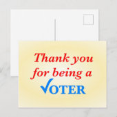 Dank dat u stemt briefkaart (Voorkant / Achterkant)