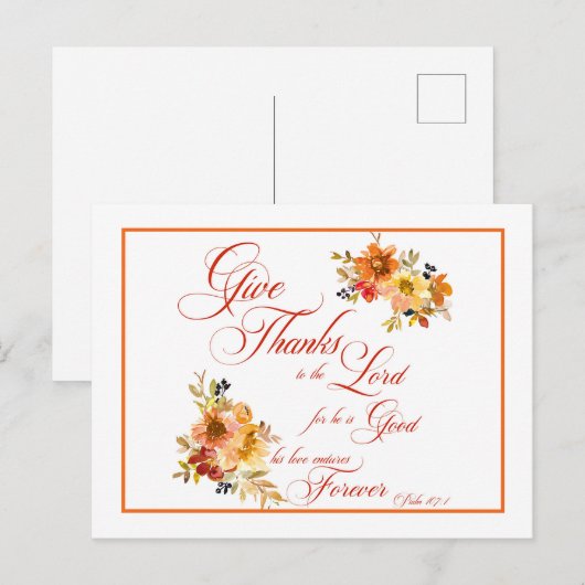 Dank de Heer fall waterverf bloem Pos Briefkaart (Voorkant / Achterkant)