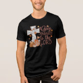 "Dank de Heer" Heren Tri-Blend T-shirt (Voorkant)