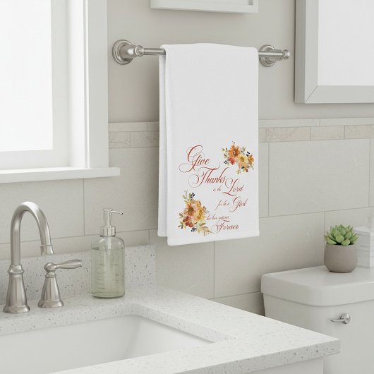 Dank de Heer herfst aquarel bloem Handdoek