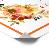 Dank de Heer herfst waterverf bloem Pos Poster (Hoek)