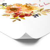Dank de Heer herfst waterverf bloem Poster (Hoek)