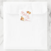 Dank de Heer herfst waterverf bloem Vierkante Sticker (Tas)