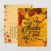 Dank de Heer, Herfstbladeren Thanksgiving Briefkaart (Voorkant / Achterkant)