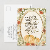 Dank de Heer Oogstbloemen & Pompoenen Briefkaart (Voorkant / Achterkant)