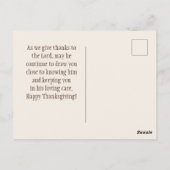 Dank de Heer Psalm 106:1 Bijbeltekst voor Dankdag Briefkaart (Achterkant)