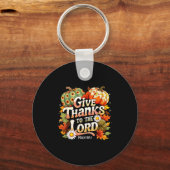 Dank de Heer Psalm 107_1 Herfst Geschenk Sleutelhanger (Voorkant)