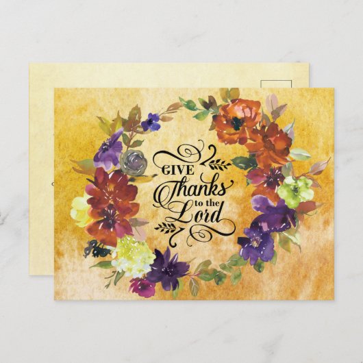 Dank de Heer, Thanksgiving Briefkaart (Voorkant / Achterkant)