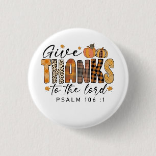 Dank de Heer Thanksgiving kalkoen Ronde Button 3,2 Cm