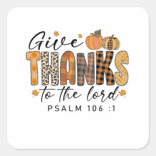 Dank de Heer Thanksgiving kalkoen   Vierkante Sticker