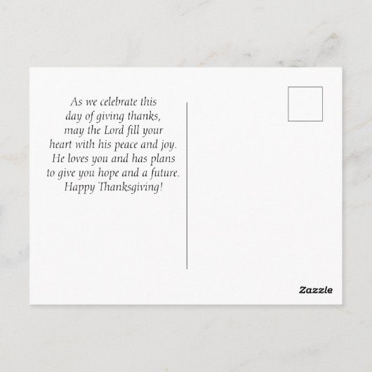 Dank de Heer voor herfstbloemen en pompoenen Briefkaart (Achterkant)