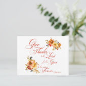 Dank de Heer waterverf herfst bloem Briefkaart (Staand voorkant)